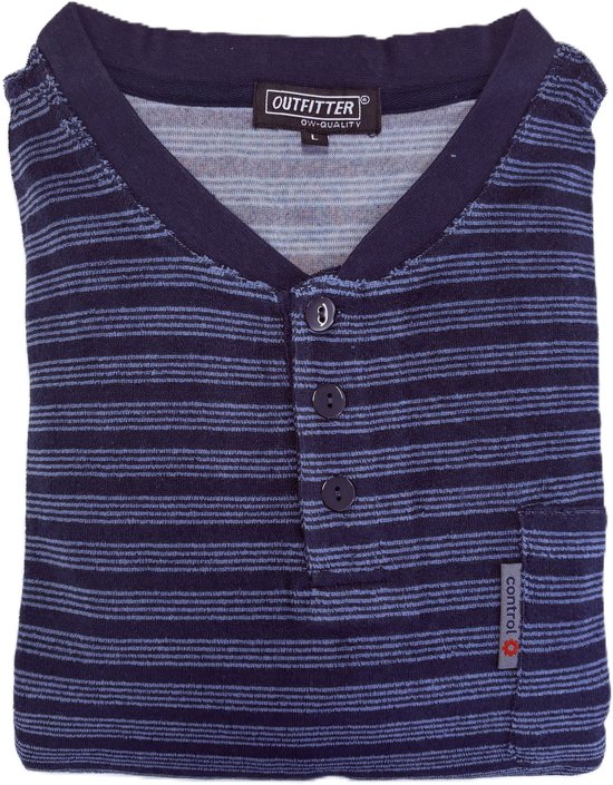 Outfitter - Badstof Heren Pyjama - Blauw - Maat M