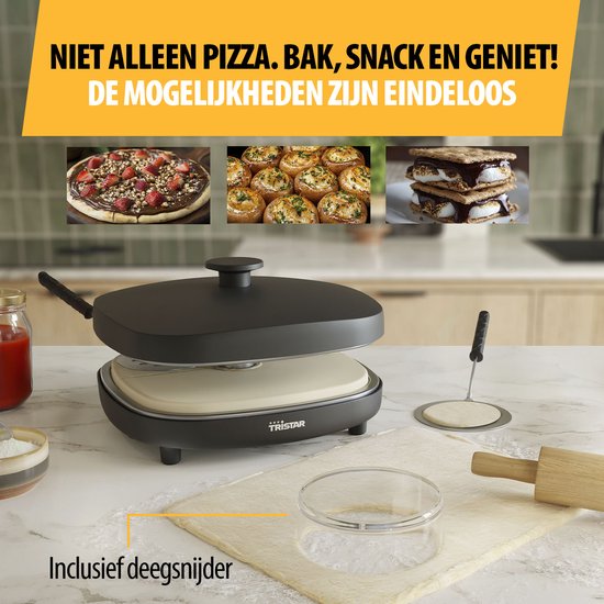 Tristar PZ-9174 Pizza Gourmetset - Family 4 Mini Pizza Oven - Voor 4 personen - Inclusief deegsnijder — afbeelding 3