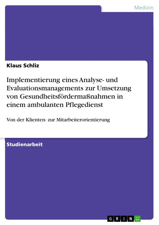 Implementierung eines Analyse- und Evaluationsmanagements zu ... - cover