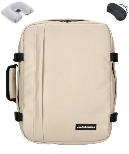 KLM & Transavia Rugzak 40x30x20 cm - Underseater - Handbagage Tas 40x30x20 - 15 inch Laptopvak - Beige/Zand