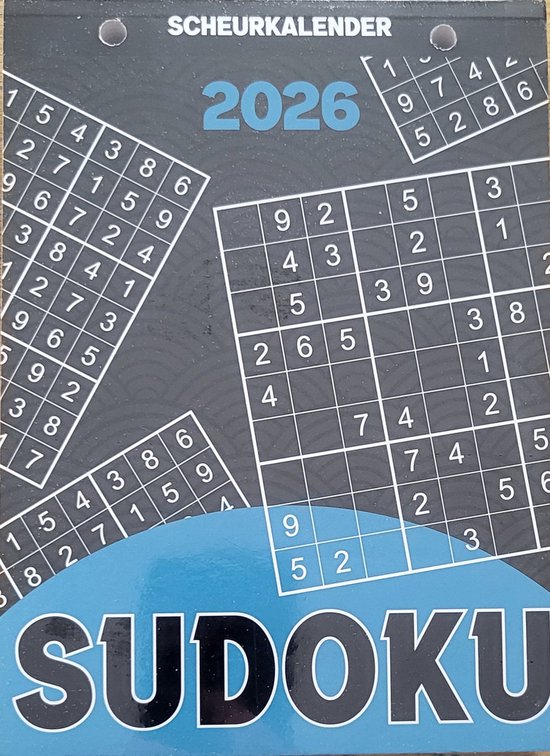 Scheurkalender Sudoku 2026 - Kalender met sudoku's cijferpuzzels op 3 niveaus