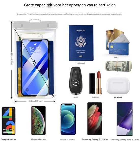 ZLIME Waterdicht Telefoonhoesje – IPX8, Duiken Tot 15 Meter, Geschikt Voor IPhone 16/15/14 En Meer