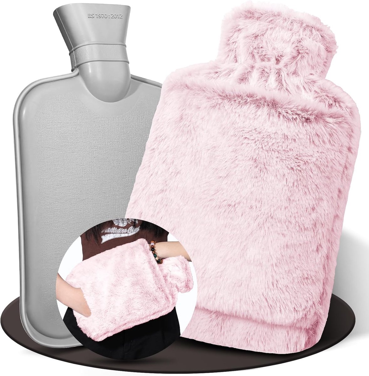 Grote Warmwaterkruik met Kangoeroezak - 2 Liter