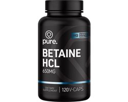 Pure. Betaine HCL - 120 vegan capsules - 650mg - hydrochloride – enzymen