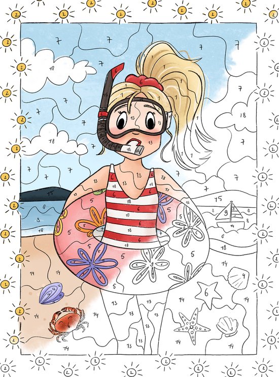 Tina Kleuren op nummer voor kinderen - Kleurboek voor Kinderen - Kleuren op Nummer voor Meisjes - Kleurboek op nummer - Kleurboeken - Color by number - Tekenen - Tekenboek - Kleuren - Kleurplaten - Knutselen - Speelgoed Meisje - Cadeau Meisje