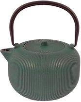 Point-Virgule geribbelde theepot uit gietijzer 350ml interne emaillaag Forest Green