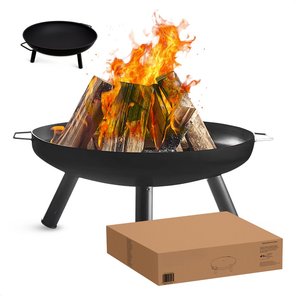 Vuurschaal XXL – Tuinhaard – Hittebestendig – Draagbare Vuurkorf voor Terras & Tuin – Ø58 cm