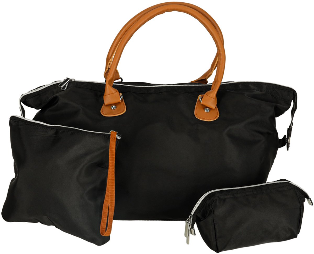 Baby Verzorgingstas voor Moeders – Luiertas Set met 2 Pouches, Thermovakken & Rits – Zwart