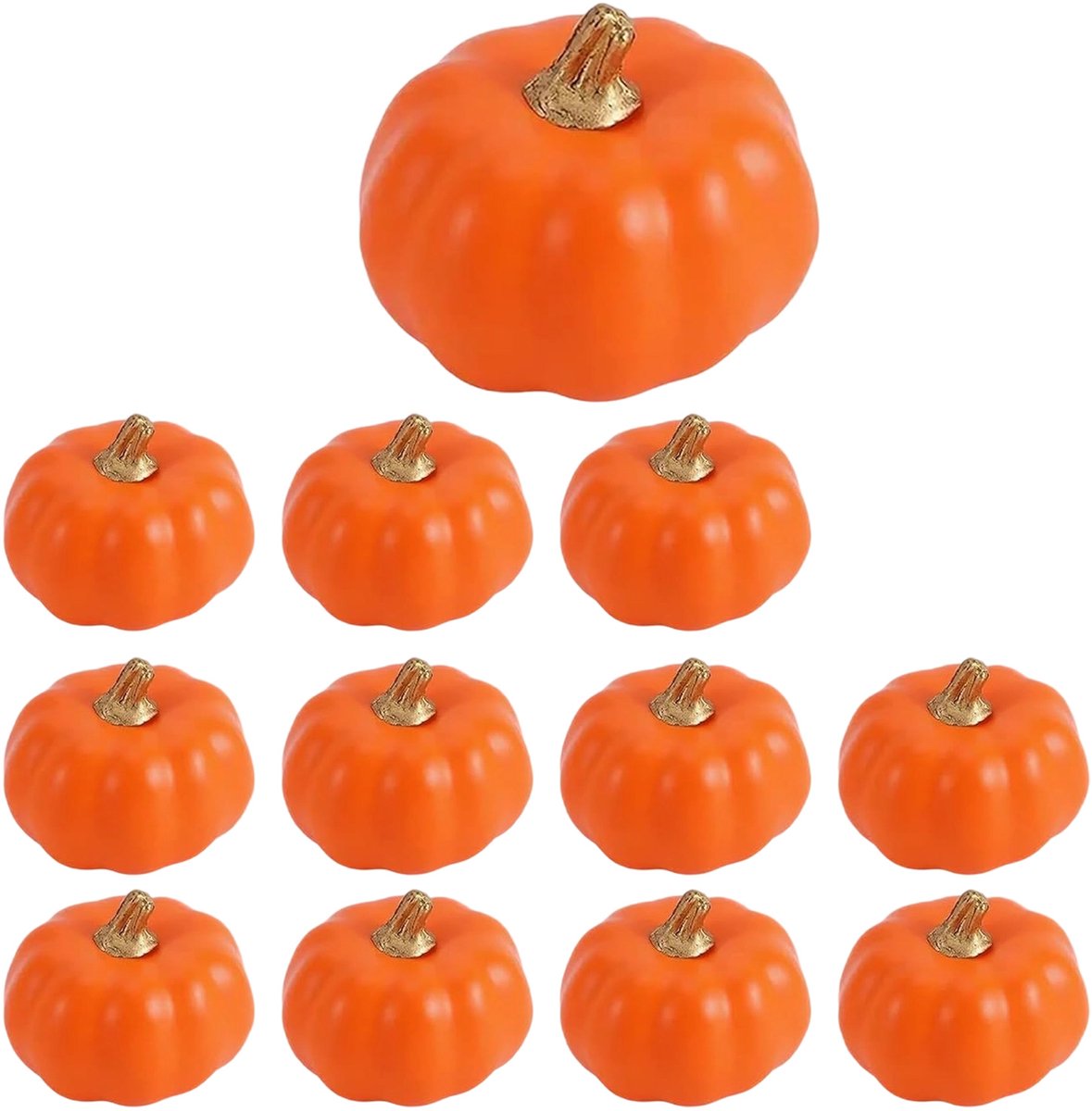longziming Set van 12 Kunstmatige Pompoenen - Faux Foam Oranje Pompoenen - Landelijke Herfstdecoratie - Mini-pompoenen - Thanksgiving & Tafelcentrumstuk
