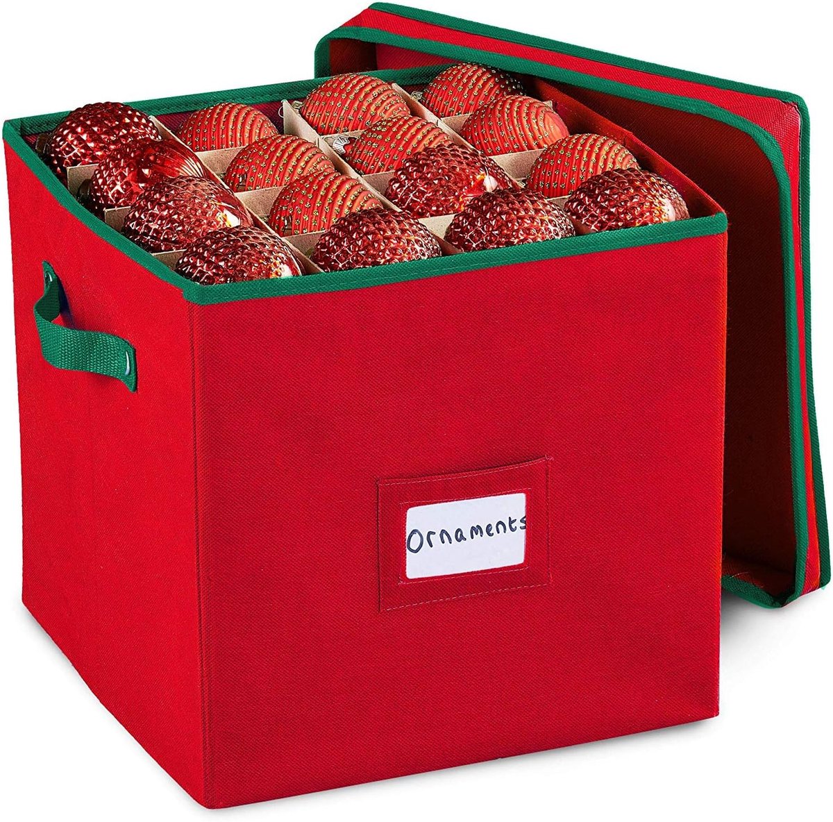 Kerstdecoratie opbergdoos (30,48*30,48cm) met 4 lades, rood