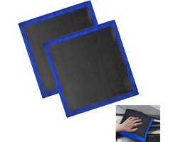 2 stuks - Kleidoek auto - Autowas Handdoek - Autoreiniging Handdoek - Clay bar - Clay towel - Klei Bar Handdoek - Autoreiniging - detailing doek - geperforeerde polijstdoek - reinigingsdoek - voor auto detailing, autoreiniging - 30*30 cm - blauw