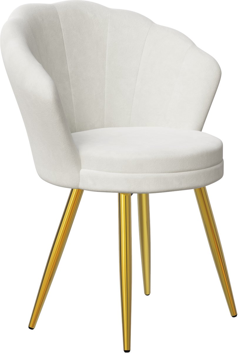 PIPIPOXER eetkamerstoel -Velvet - Eetkamer, studeerkamer, woonkamer-Wit