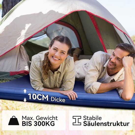Lichte en Compacte Dubbele Opblaasbare Slaapmat voor Kamperen van Quechua — afbeelding 3