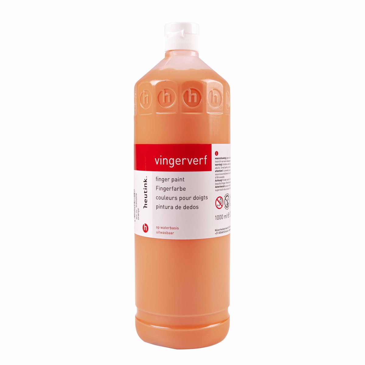 Vingerverf | Heutink | Oranje | 1000 ml | kindveilige vingerverf | glutenvrij