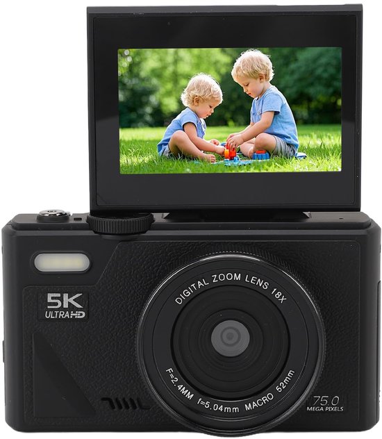 5K Digital Camera, 75MP Vlogging Camera, with 18x Zoom, 3 Inch ...
