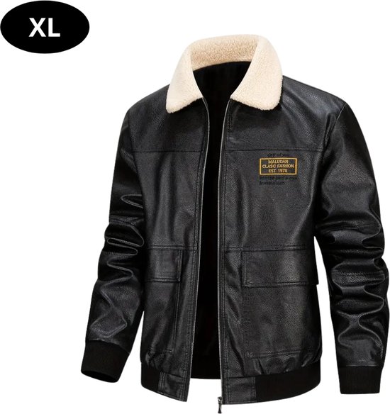 Veste en cuir Nivard - Veste en cuir - Veste en cuir - Blouson aviateur - Veste pilote - Blazer - Motard - Veste de moto - Souris de moto - Homme - Zwart XL