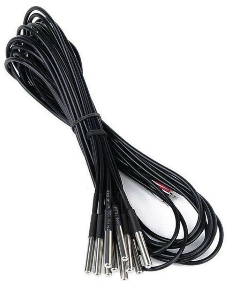 EXCITAT Temperatuursensor - Temperatuursensorsonde - Waterdicht - 1 m - 10 stuks