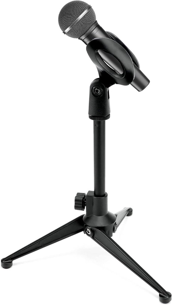 Verstelbare microfoonstandaard met QWORK® - 18-25cm - inklapbaar - geschikt voor de meeste microfoons