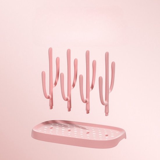 Droogrek voor babyflessen - Flessen Droogrek - Flessenrek - Reisflessenrek - Roze Flessenrek - Roze PP Rek - Flessenrek - PP van Merkloos — afbeelding 4