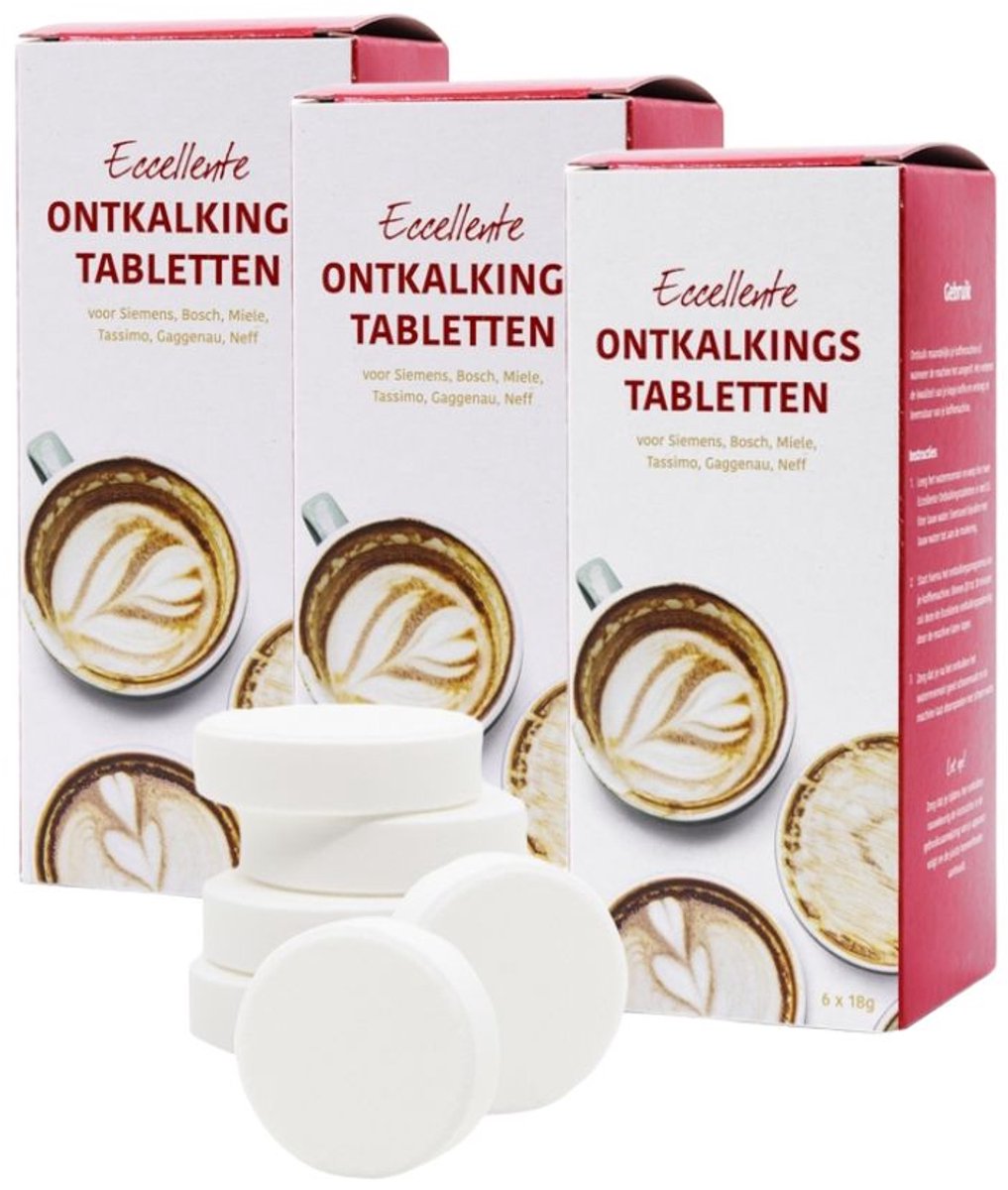 ECCELLENTE ontkalkingstabletten voor JURA 3x6 stuks voor 9x ontkalken / 61848