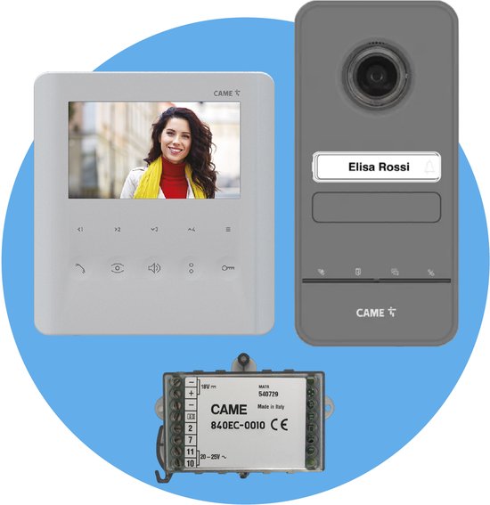 Foto: Came video intercomset voor ngezinswoningen 3 delig video intercom plx in huis lhs v 01 buitenpost spanningsomvormer deurbel parlofoon met slechthorendefunctie wit
