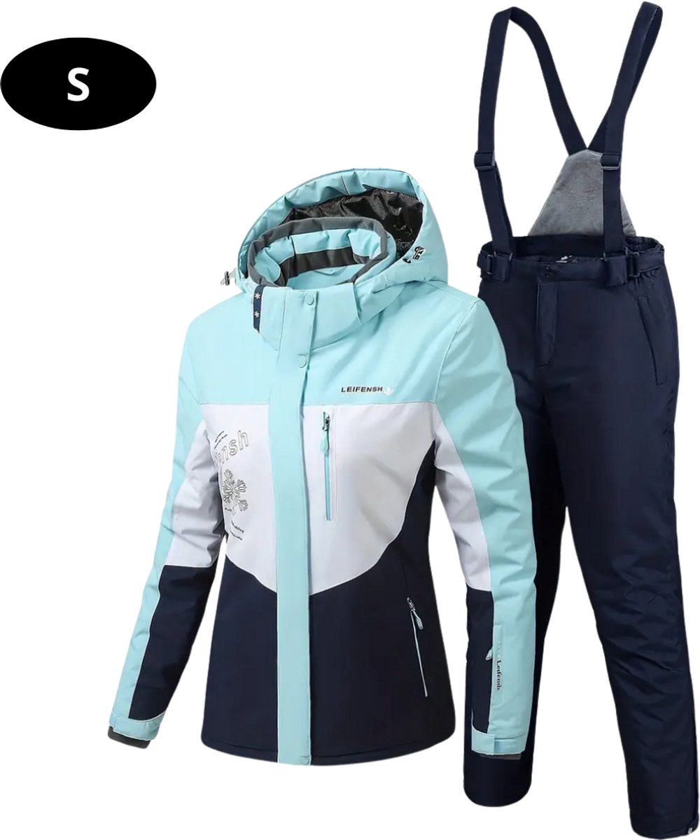 Livano Ski Suit Skipak SkiBroek Wintersport Skijas Dames 2-Delig Blauw