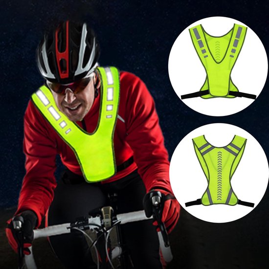 Reflecterend Vest, Reflecterend Hardloopvest Met Hoge Zichtbaarheid, Verstelbaar Vest Met Veiligheidsriem Voor Buiten Fietsen, Hardlopen En Joggen(Oranje