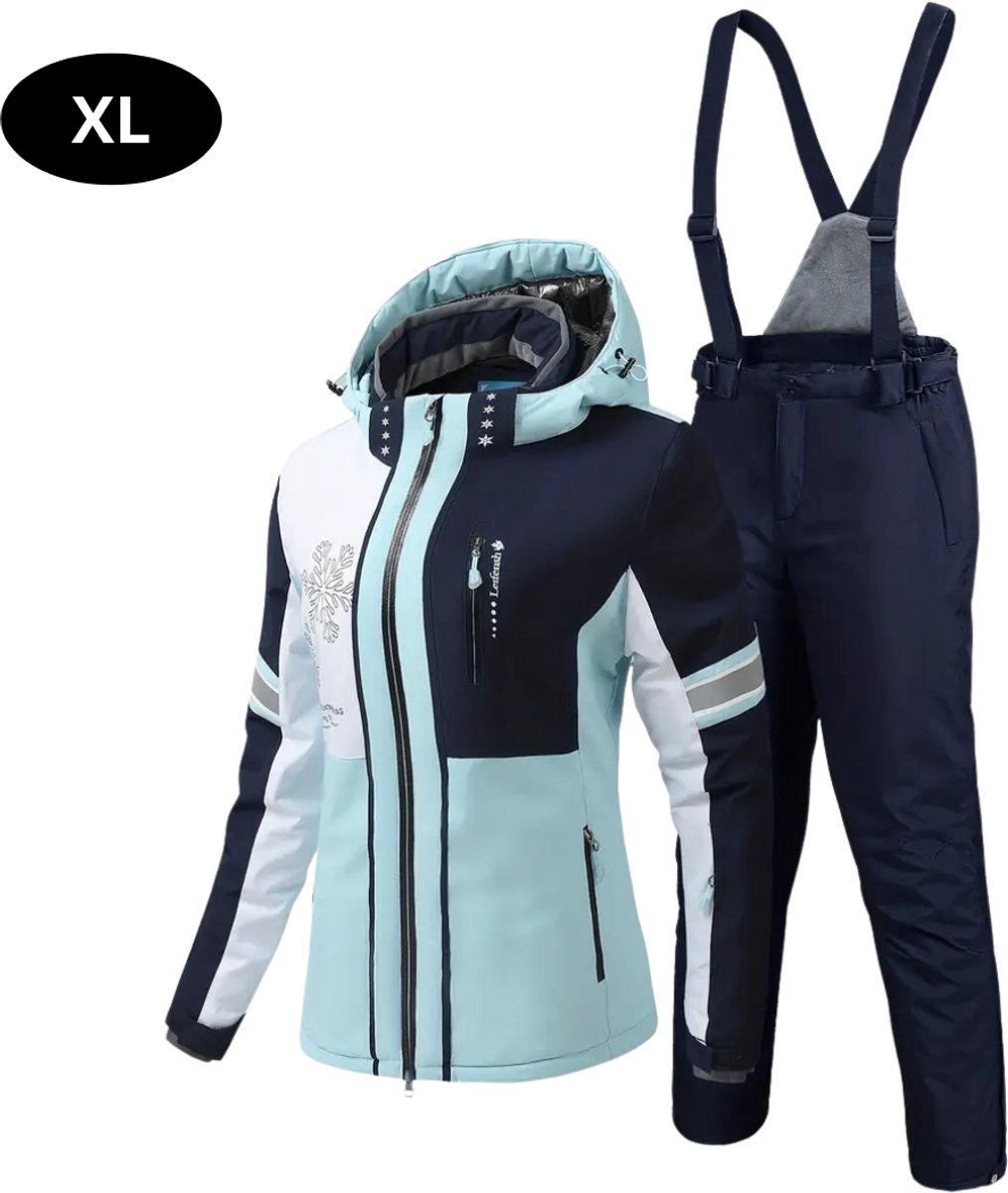 Livano Ski Suit Skipak SkiBroek Wintersport Skijas Dames 2-Delig Lichtblauw