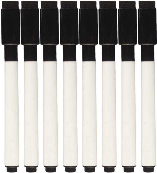 BlackBear - Marqueurs magnétiques Marqueurs tableau blanc avec gomme - 5 pièces Zwart