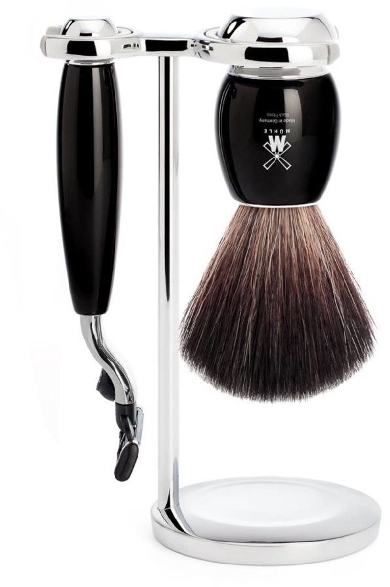 MÜHLE -Scheerset 3-delig -Vivo -Zwart -Mach3