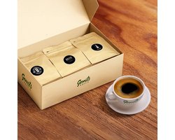 Zwarte Koffie Proefpakket – 3 Variaties Arabica Koffiebonen – 3x 250g – Proefbox - Cafekwaliteit Koffie