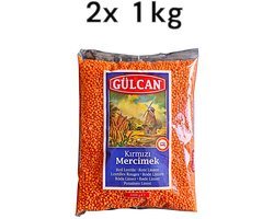 Gülcan Rode Linzen Voetbalvorm – 2x 1kg | Eiwitrijk, Vezelrijk & 100% Natuurlijk - Gülcan Kırmızı Futbol Mercimek – 2x 1kg | Protein Kaynağı, Lifli & %100 Doğal - Gülcan Red Football Lentils – 2x 1kg | High Protein, High Fiber & 100% Natural