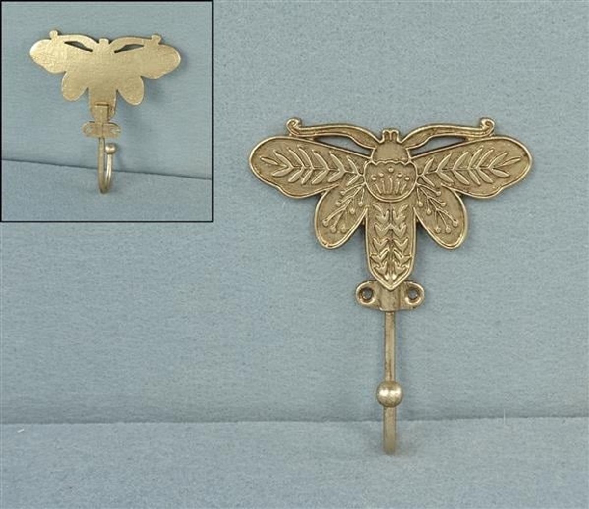 Haak Insect – Goudkleur – 9×4×11 cm – Decoratief & Functioneel
