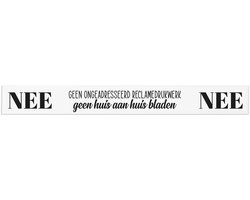 Brievenbus sticker - Nee Nee - Zwart