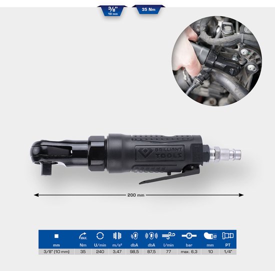 BT160602 | Brilliant Tools 3/8 Druckluft-Ratsche, 35 Nm - LKW Ersatzteile beim Experten bestellen | , 55,45