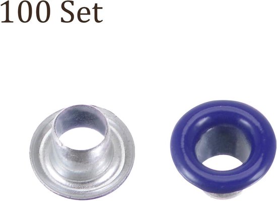 Bluemoon 100 sets - 5x12mm Messing Ovale vormige Oogjes Grommet Wasmachine Canvas Kleding Tassen Portemonnee Craft Gunblack