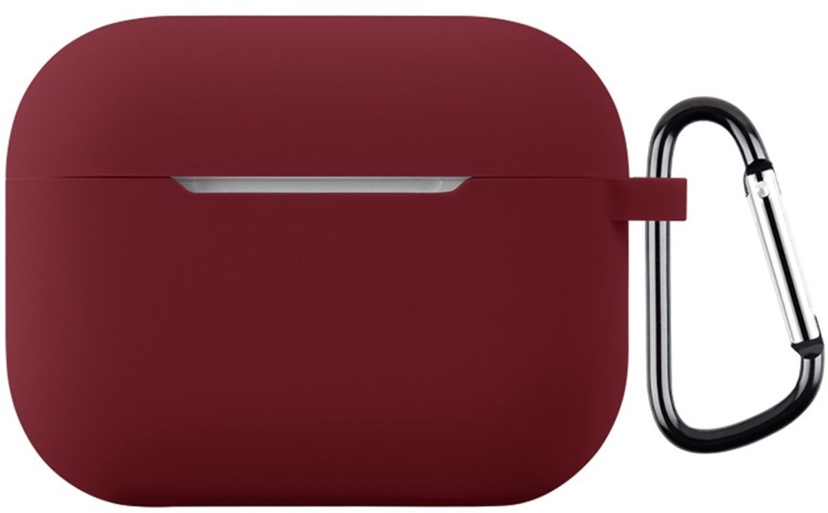 Coverup Hoesje - Geschikt voor AirPods Pro 3 Hoesje - Coverup Siliconen AirPods Case met Sleutelhanger - Bordeaux