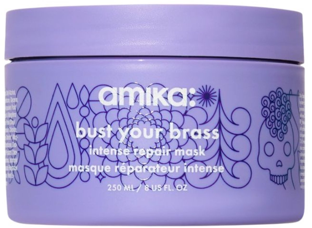 amika bust your brass cool blonde intense repair mask 250 ml