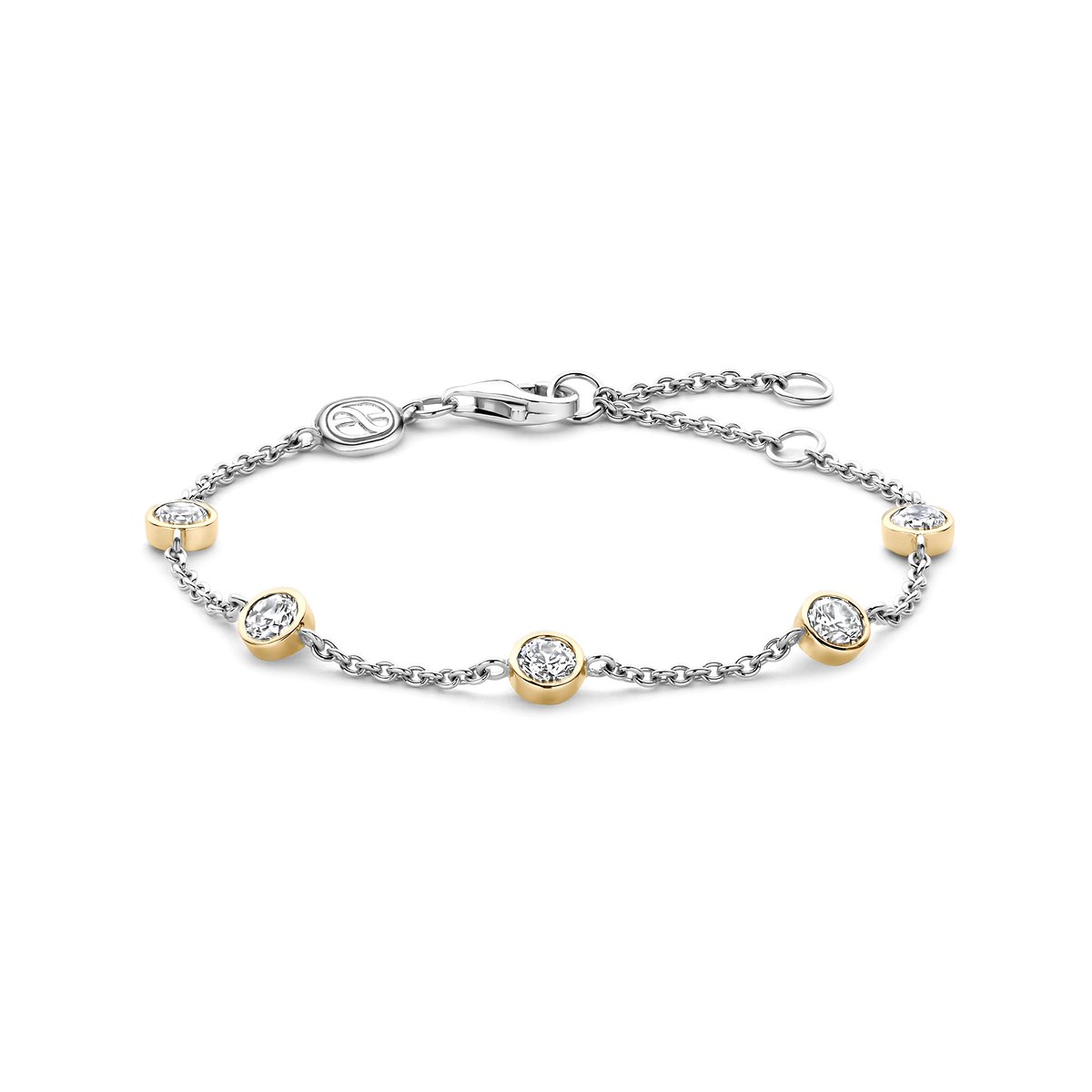 TI SENTO Dames Armband - 925 zilver - Zirkonia met geel verguld - 2756ZY