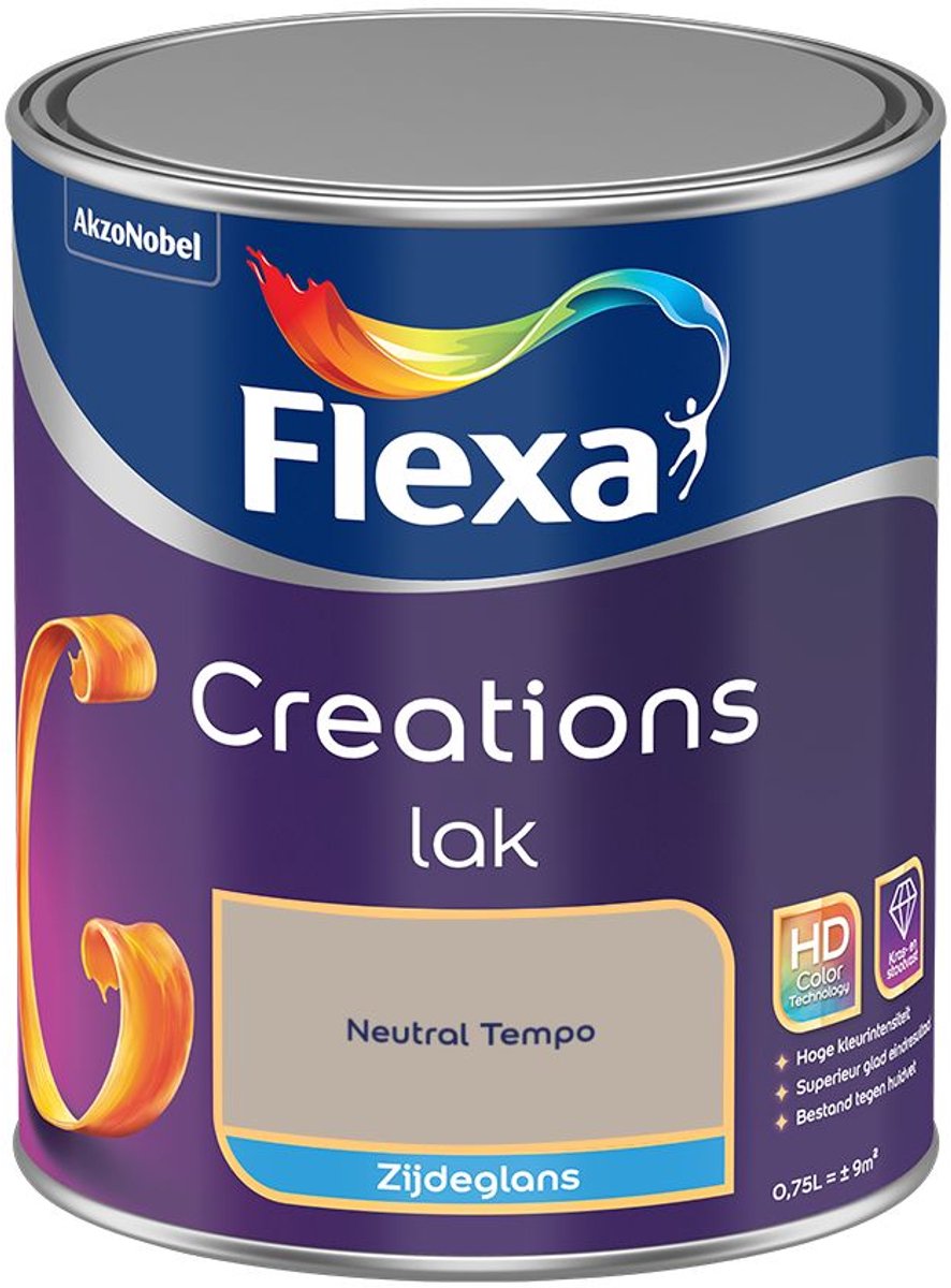 Flexa - Creations Lak Zijdeglans - Neutral Tempo - Kleur van het jaar 2026 - Mengverf - 0.75 L