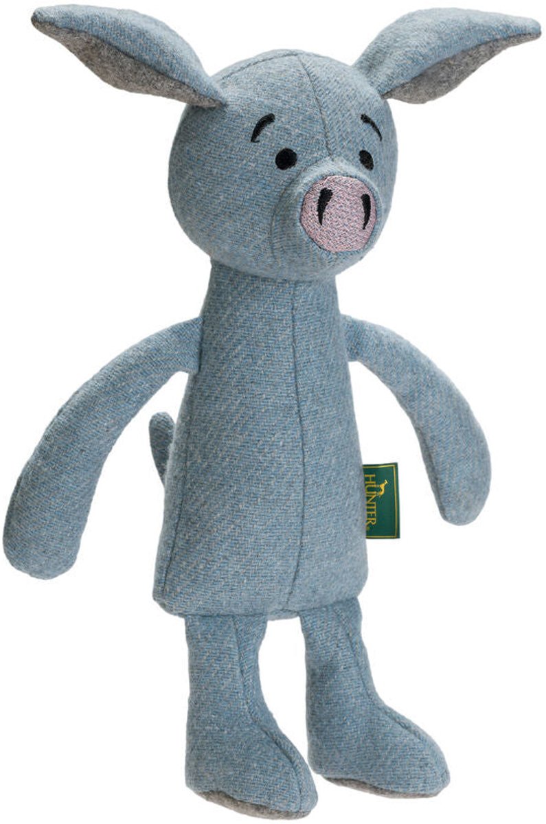 Hunter Marle – Hondenspeelgoed – Knuffel voor honden – Blauw – Varken – 35cm