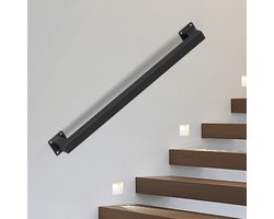 Trapleuning voor trap 60 cm voor binnen, antislip, Trapleuningen voor trappen, zwart