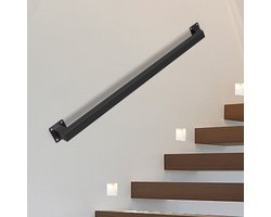 Trapleuning voor trap 80 cm voor binnen, antislip, Trapleuningen voor trappen, zwart