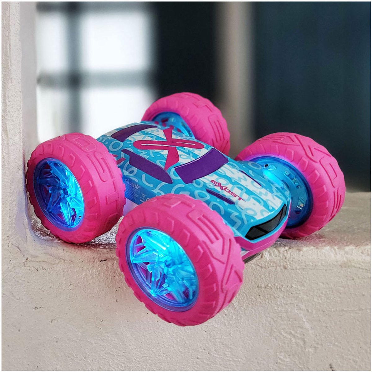 Exost RC 360 Cross Flash Stuntauto roze 1:18 - Flashing wheels - Incl. oplaadbare batterij - RC auto — afbeelding 8