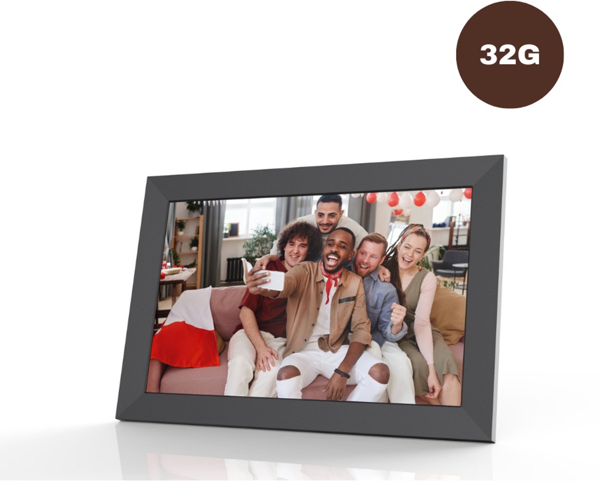 Livista Digitale Fotolijst – 32GB Geheugen – 10.1 inch – Frameo App –HD+ IPS Touchscreen – WiFi Fotokader – Zwart - Livista - €59,95