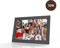 Cadre photo numérique Livista – Mémoire 32 Go – 10,1 pouces – Application Frameo – Écran tactile HD+ IPS – Cadre photo Wi-Fi – Zwart