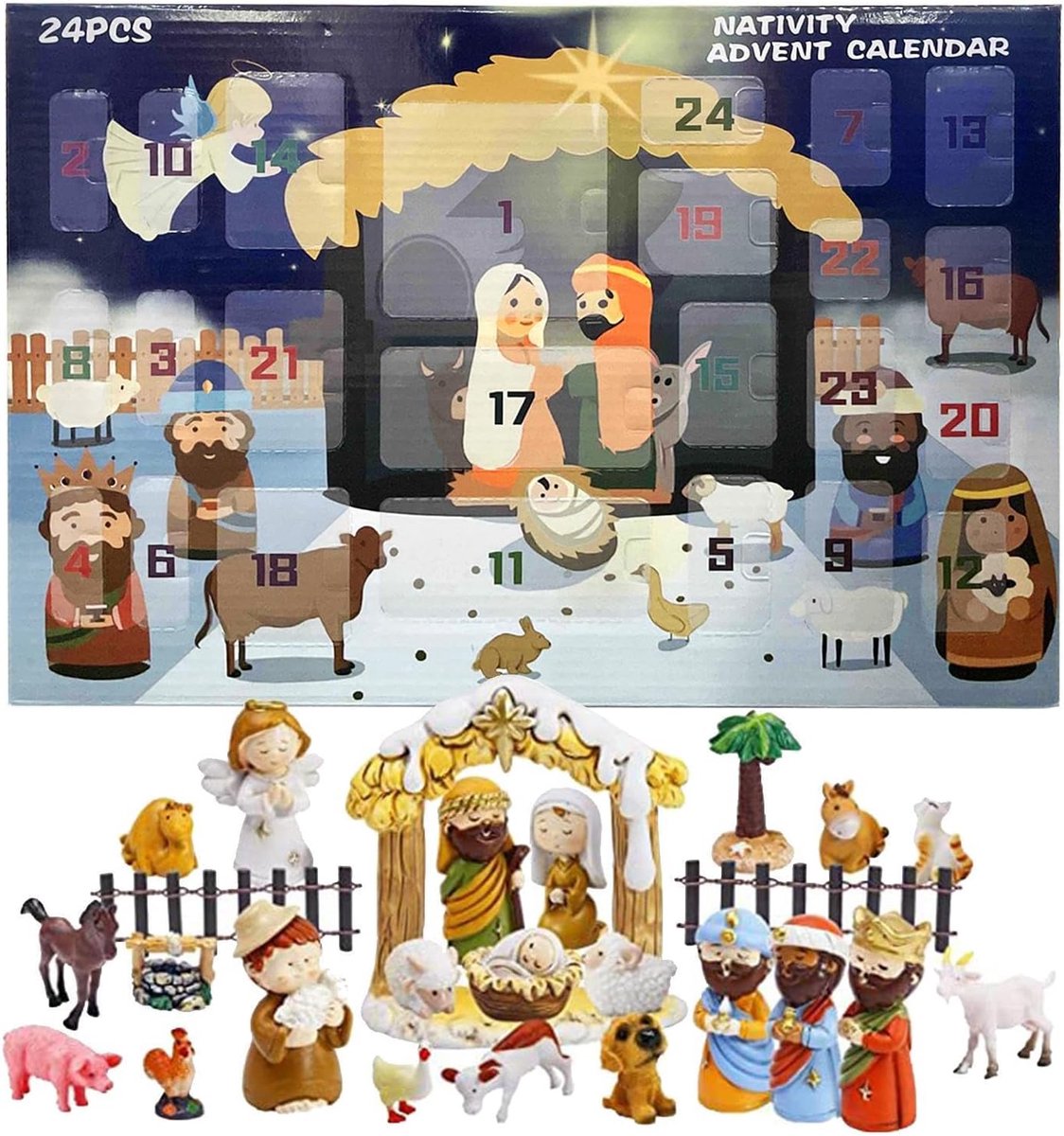 EUCOCO Adventskalender Voor Kinderen 2025, Speelgoed Vanaf 1 2 3 4 5 6 Jaar Kerstkalender Voor Kinderen Van 1-6 Jaar Cadeau Jongens Van Bouwplaats Speelgoed Vanaf Klein