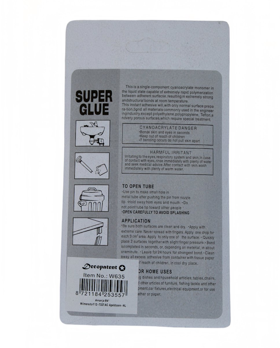 Decopatent - 3x Secondelijm 3g - Extra Sterke Lijm voor Rubber, Metaal, Glas, Kunststof, Keramiek, Hout, Leder, Porselein en Meer - Super Glue (3 STUKS) — cadeau in Cadeau-ideeën - foto 8