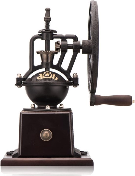 Moulin à café manuel rétro, moulin à café à roue géante, machine à café domestique en fonte, type à rouleau classique pour grains de café
