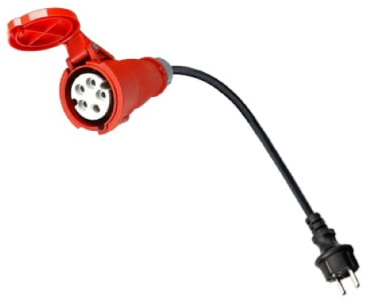 CEE Verloopstekker Rood 5-polig 16A - Adapter 3x16A (CEE Female) naar Schuko / EU Stopcontact (230V AC / Industrieel / Camping / Caravan)